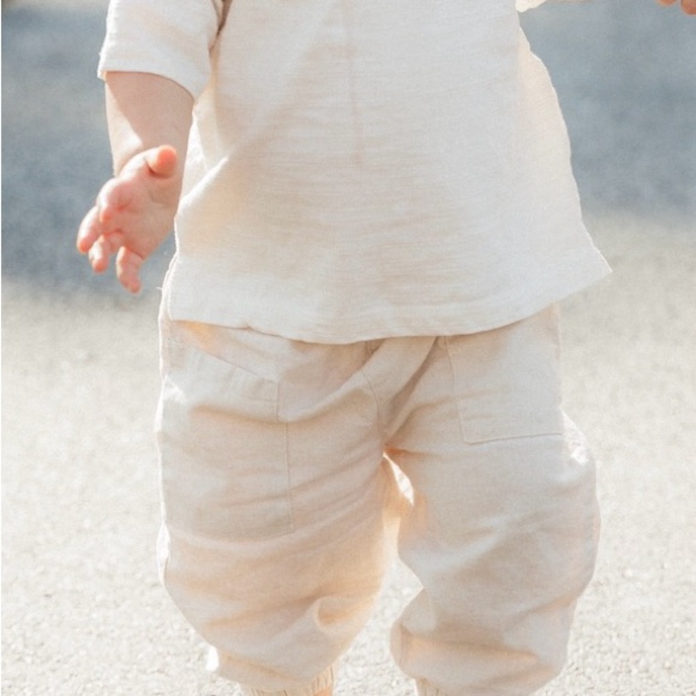 Zara Baby 18-24M Linen Pants In Cream